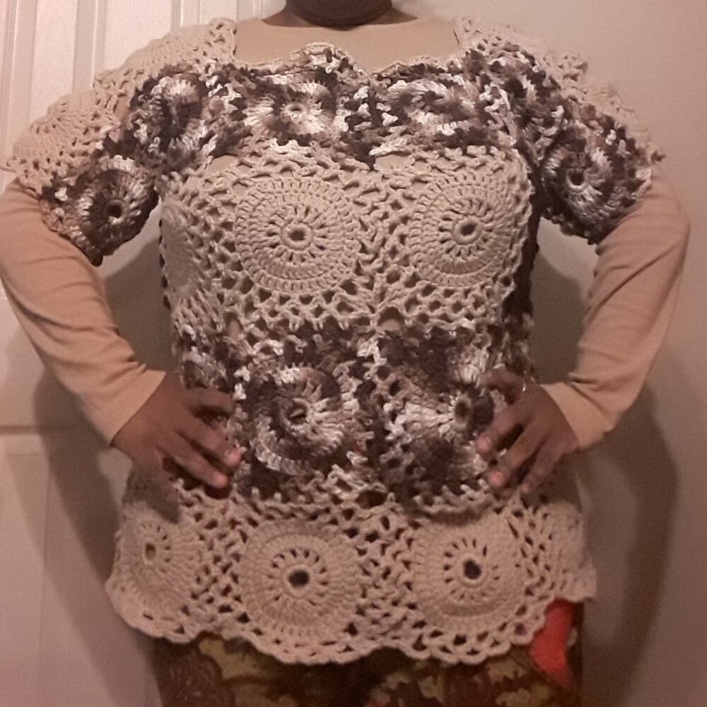 Brown Multi-Colored Pullover - image 2